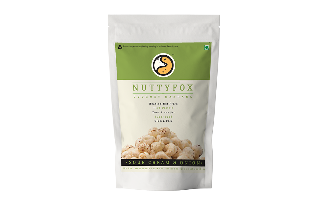 NuttyFox Gourmet Makhana Sour Cream & Onion   Pack  40 grams